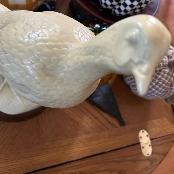 Vintage White Pheasant Sculpture Figurine Statue